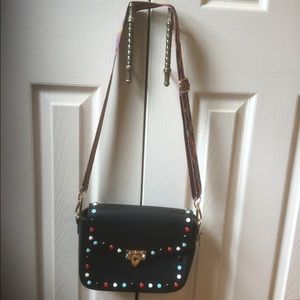 BLACK LEATHER STUD CROSSBODY BAG VALENTINO LIKE
